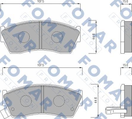 Fomar friction FO 620081 Brake Pad Set, disc brake FO620081