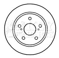 Key parts KBD4664 Rear brake disc, non-ventilated KBD4664