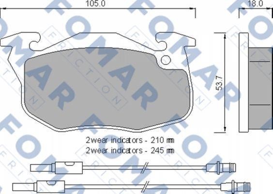 Fomar friction FO 769481 Brake Pad Set, disc brake FO769481