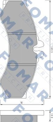 Fomar friction FO 627681 Brake Pad Set, disc brake FO627681