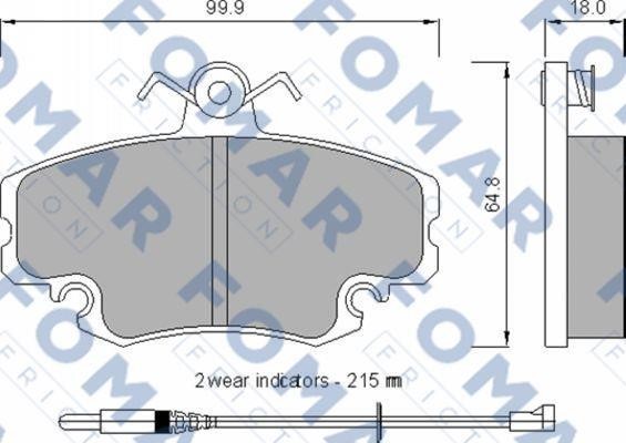 Fomar friction FO 724281 Brake Pad Set, disc brake FO724281