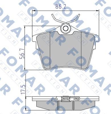 Fomar friction FO 919581 Brake Pad Set, disc brake FO919581
