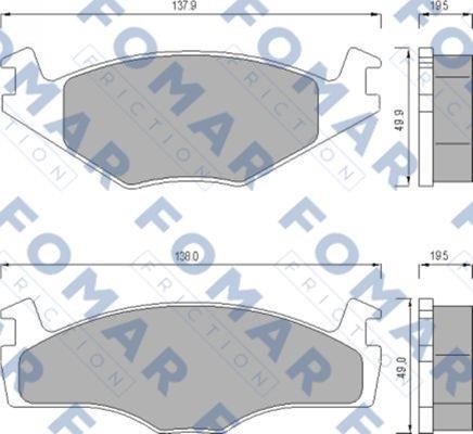 Fomar friction FO 436681 Brake Pad Set, disc brake FO436681