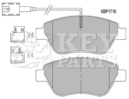 Key parts KBP1716 Brake Pad Set, disc brake KBP1716