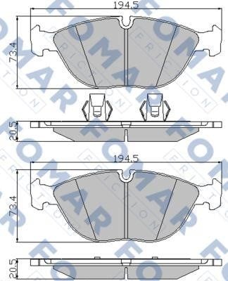 Fomar friction FO 922281 Brake Pad Set, disc brake FO922281