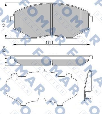 Fomar friction FO 663781 Brake Pad Set, disc brake FO663781
