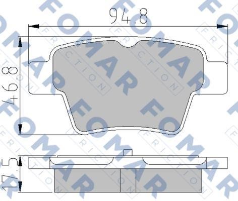 Fomar friction FO 930581 Brake Pad Set, disc brake FO930581