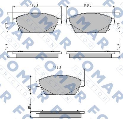 Fomar friction FO 895781 Brake Pad Set, disc brake FO895781