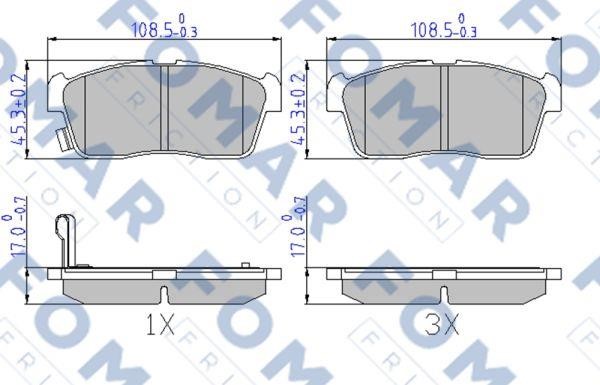 Fomar friction FO 603681 Brake Pad Set, disc brake FO603681