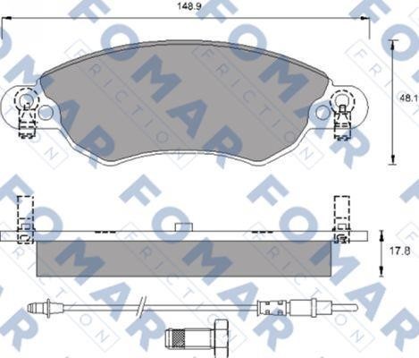 Fomar friction FO 786981 Brake Pad Set, disc brake FO786981