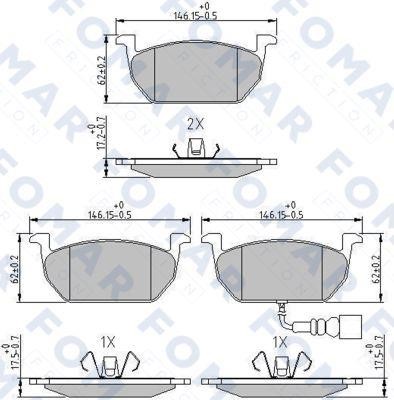 Fomar friction FO 264981 Brake Pad Set, disc brake FO264981