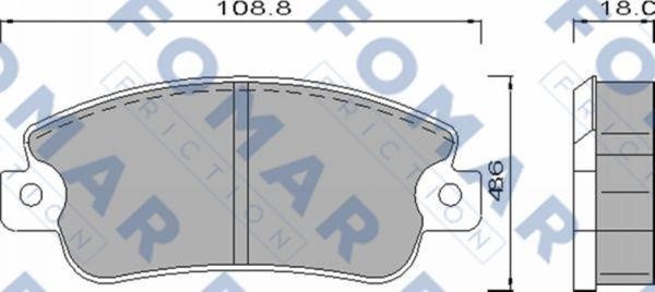 Fomar friction FO 436181 Brake Pad Set, disc brake FO436181