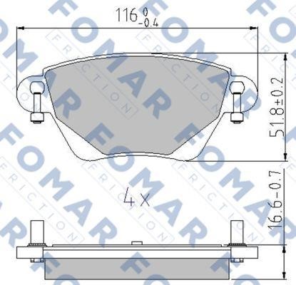 Fomar friction FO 815381 Brake Pad Set, disc brake FO815381