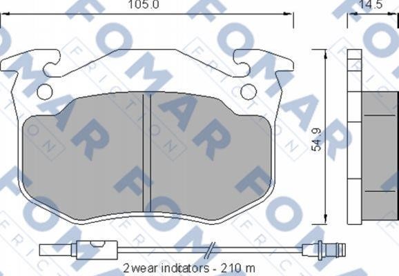 Fomar friction FO 528281 Brake Pad Set, disc brake FO528281