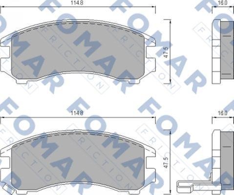 Fomar friction FO 443681 Brake Pad Set, disc brake FO443681