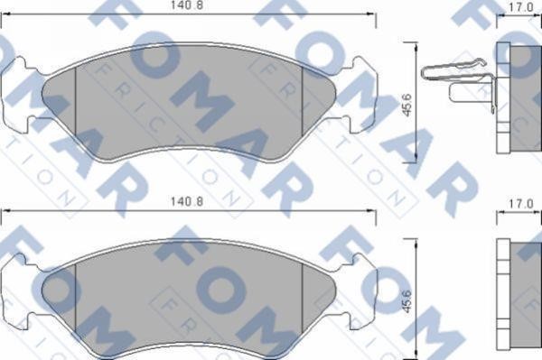 Fomar friction FO 633481 Brake Pad Set, disc brake FO633481