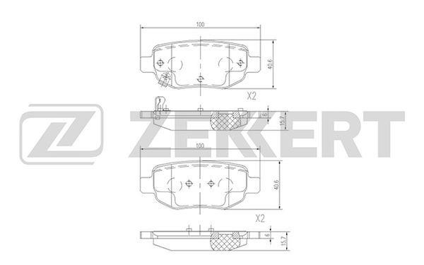 Zekkert BS-2379 Rear disc brake pads, set BS2379