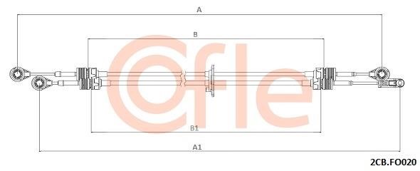 Clutch cable Ford Transit: 922CBFO020 Cofle Cable Pull, manual transmission