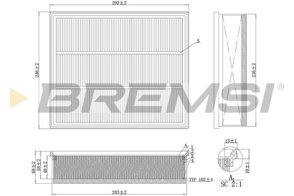 Bremsi FA1108 Air filter FA1108