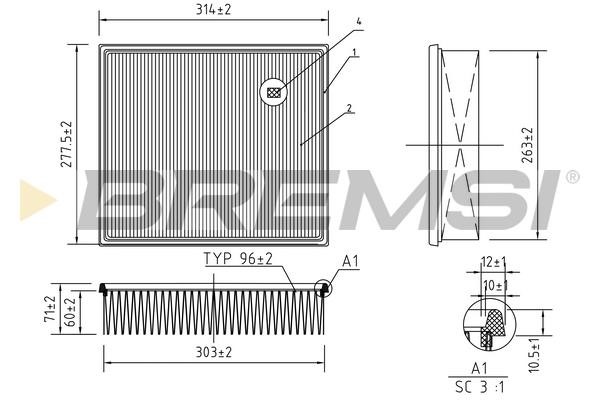 Bremsi FA1252 Air filter FA1252