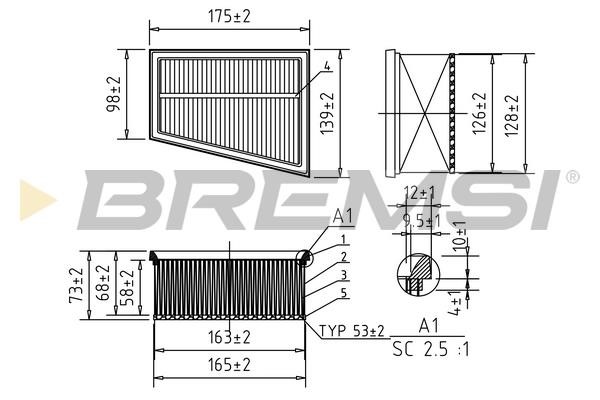 Bremsi FA0644 Air filter FA0644