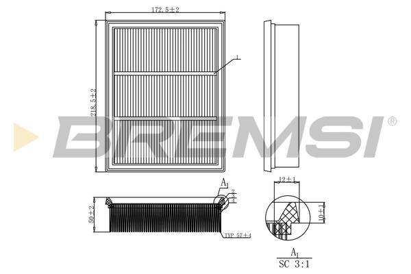 Bremsi FA0527 Air filter FA0527