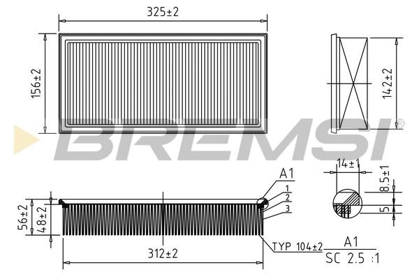 Bremsi FA0595 Air filter FA0595