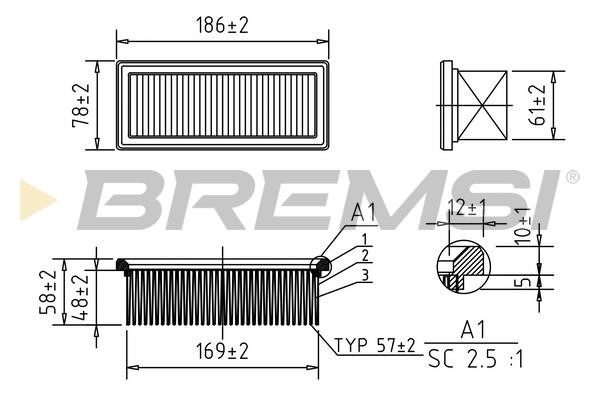 Bremsi FA1155 Air filter FA1155