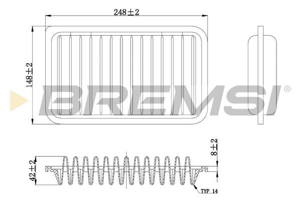 Bremsi FA0602 Air filter FA0602 FA0602 Bremsi Air filter