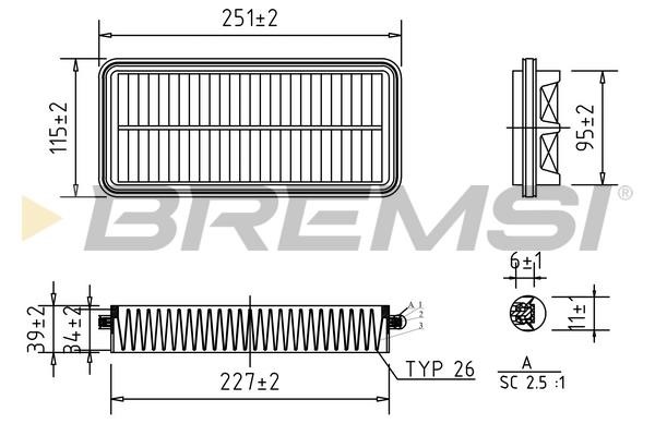 Bremsi FA0609 Air filter FA0609