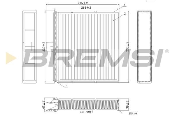 Bremsi FC0401 Filter, interior air FC0401