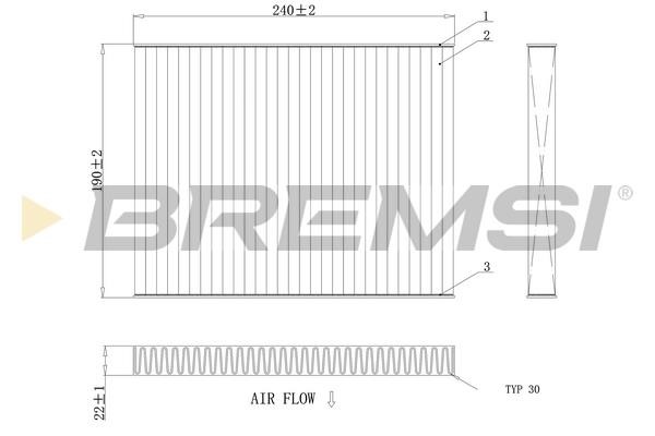Bremsi FC0081A Filter, interior air FC0081A