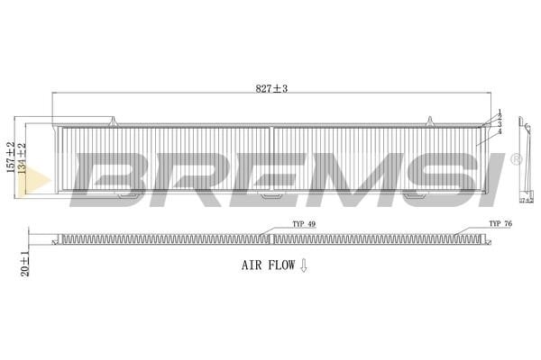 Bremsi FC0085A Filter, interior air FC0085A