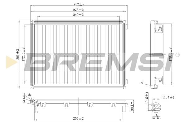 Bremsi FA1589 Air filter FA1589