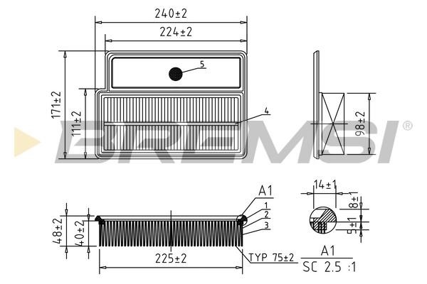 Bremsi FA1065 Air filter FA1065