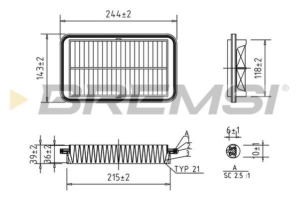 Bremsi FA0596 Air filter FA0596