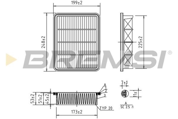 Bremsi FA1604 Air filter FA1604