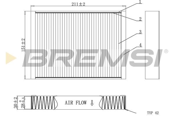 Bremsi FC0907 Filter, interior air FC0907