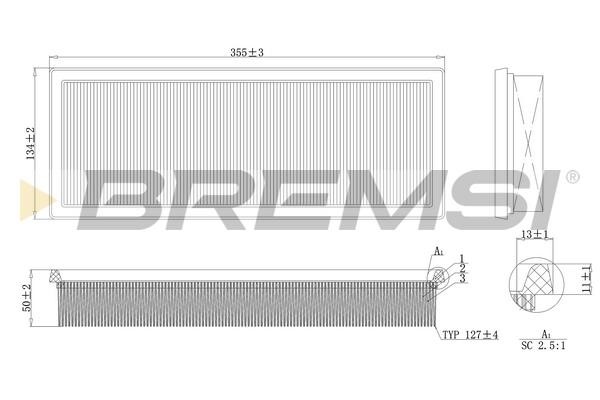 Bremsi FA1639 Air filter FA1639