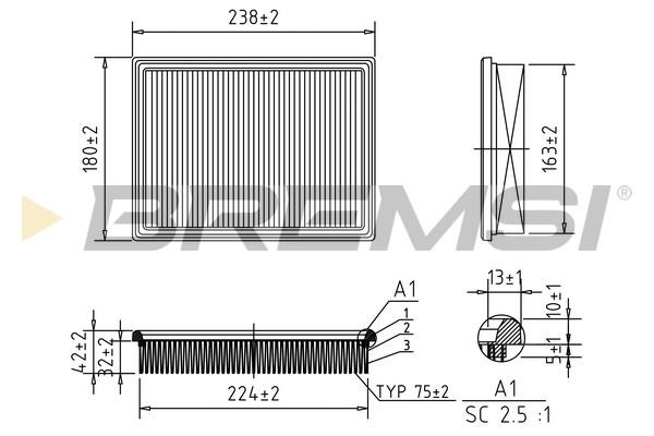 Bremsi FA2006 Air filter FA2006