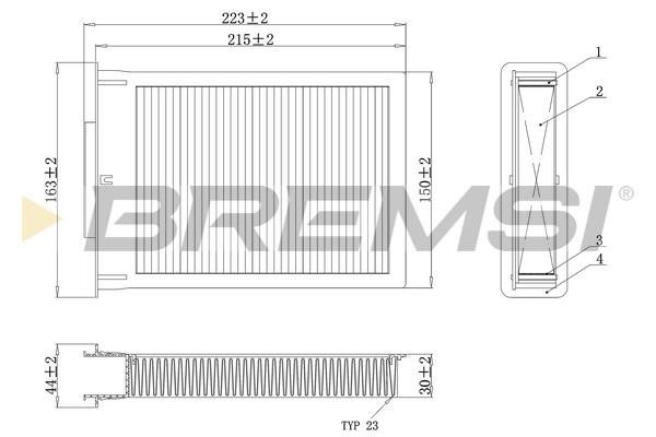 Bremsi FC0077C Filter, interior air FC0077C