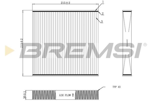 Bremsi FC0909 Filter, interior air FC0909