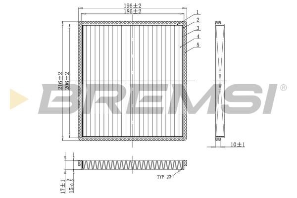 Bremsi FC0089A Filter, interior air FC0089A