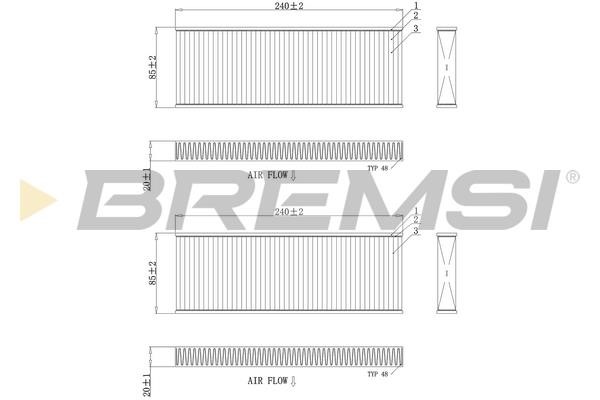 Bremsi FC0970 Filter, interior air FC0970
