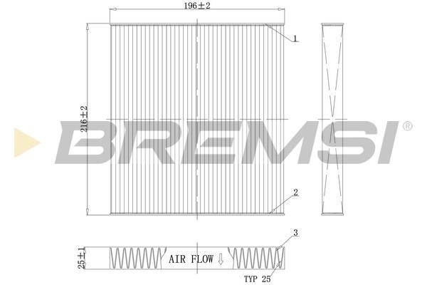 Bremsi FC0988C Filter, interior air FC0988C