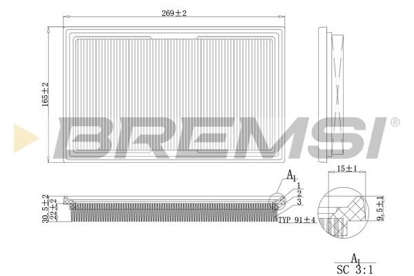 FA1203 Bremsi Air filter
