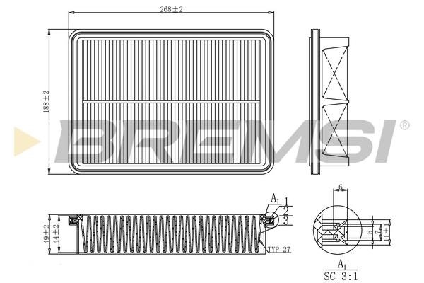Bremsi FA1192 Air filter FA1192