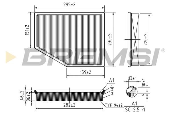 Bremsi FA1570 Air filter FA1570