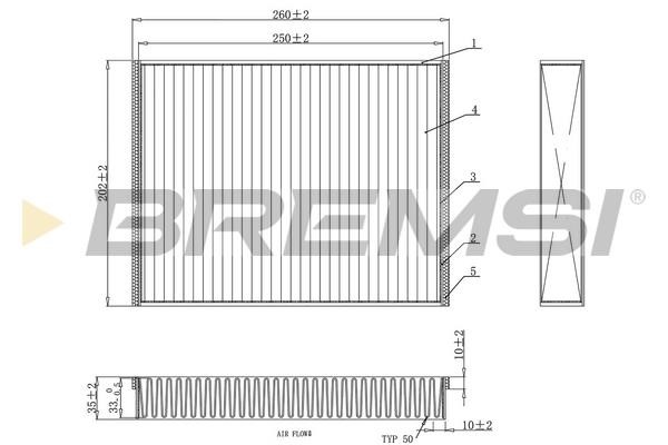 Bremsi FC0459 Filter, interior air FC0459