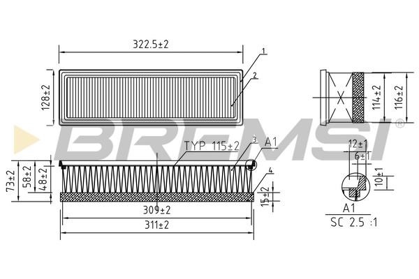 Bremsi FA0113 Air filter FA0113